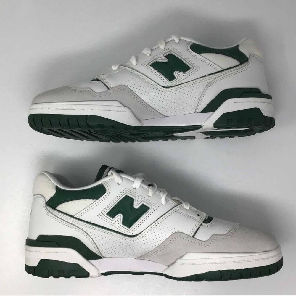 New Balance White and Green Men's Sneakers
